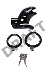 Пояс верности мужской Black&Red by TOYFA, ABS пластик, черный, 10 см