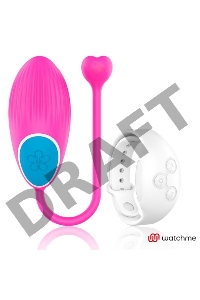 Розовое виброяйцо с белым пультом-часами Wearwatch Egg Wireless Watchme