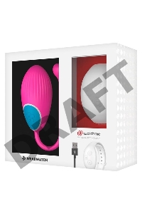 Розовое виброяйцо с белым пультом-часами Wearwatch Egg Wireless Watchme