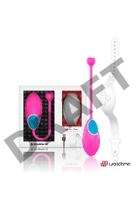 Розовое виброяйцо с белым пультом-часами Wearwatch Egg Wireless Watchme