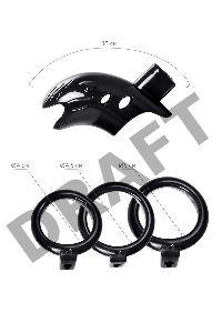 Пояс верности мужской Black&Red by TOYFA, ABS пластик, черный, 10 см