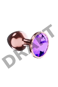 Пробка цвета розового золота с фиолетовым кристаллом Diamond Amethyst Shine L - 8,3 см.