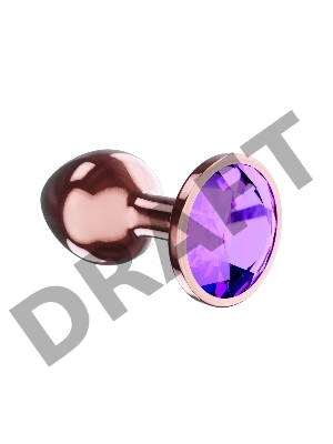 Пробка цвета розового золота с фиолетовым кристаллом Diamond Amethyst Shine L - 8,3 см.