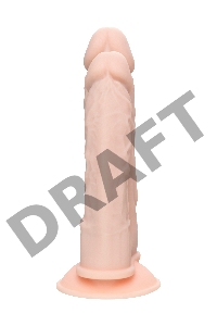 Фаллоимитатор для двойного проникновения RealStick Silicone Armie H, сайлекспан, телесный, 19 см