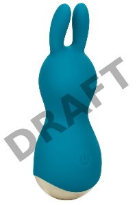 Бирюзовый мини-вибромассажер #AmazeMe с ушками - 10,75 см.