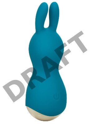 Бирюзовый мини-вибромассажер #AmazeMe с ушками - 10,75 см.