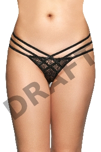 Стринги с геометрическим узором SoftLine Collection, черный, M/L