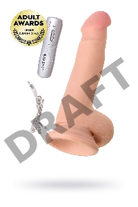 Реалистичный вибратор TOYFA RealStick Elite Vibro, TPR, телесный, 7 режимов вибрации, 18,5 см.