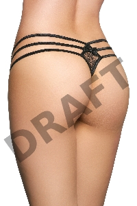 Стринги с геометрическим узором SoftLine Collection, черный, M/L
