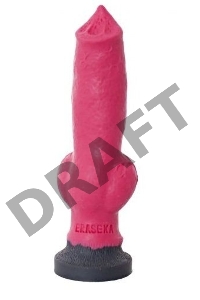 Розовый фаллоимитатор собаки Акита - 25 см.