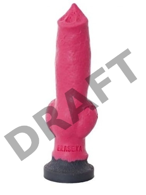 Розовый фаллоимитатор собаки Акита - 25 см.