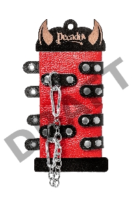 Наручники Pecado BDSM, мягкие, с двумя ремешками с люверсами, натуральная кожа, красно-чёрные