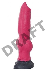 Розовый фаллоимитатор собаки Акита - 25 см.