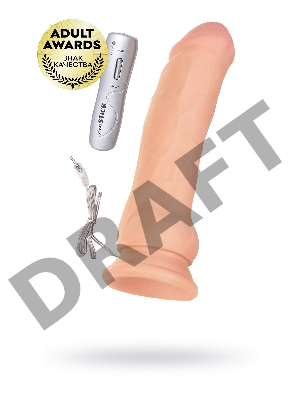 Реалистичный вибратор TOYFA RealStick Elite Vibro, TPR, телесный, 7 режимов вибрации, 20 см