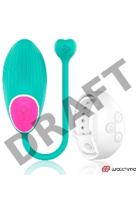 Зеленое виброяйцо с белым пультом-часами Wearwatch Egg Wireless Watchme