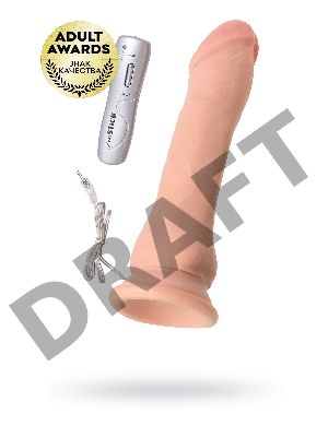 Реалистичный вибратор TOYFA RealStick Elite Vibro, TPR, телесный, 7 режимов вибрации, 21 см.