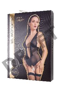 Эротическое боди Waname Exility с пажами для чулок черное (42-44)