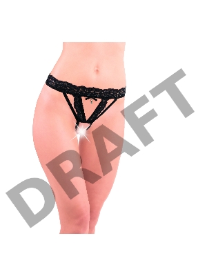 СТРИНГИ ЖЕНСКИЕ С ДОСТУПОМ И ПОДВЕСКОЙ разм. 50-52, цвет черный