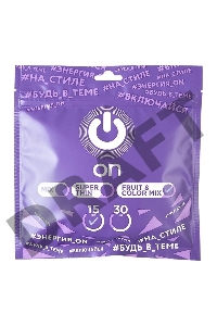 Презервативы On, fruit, color, ассорти, аромат, 18,5 см, 5,4 см, 15 шт.