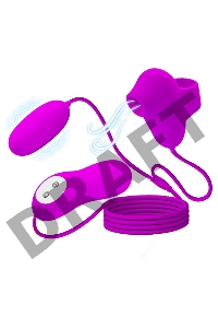 Лиловый вакуумный стимулятор клитора с виброяйцом