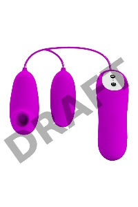 Лиловый вакуумный стимулятор клитора с виброяйцом