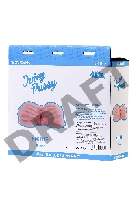 Мастурбатор реалистичный TOYFA Juicy Pussy Nicole с вибрацией , вагина и анус, TPR, телесный, 19 см