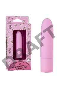 Розовый силиконовый мини-вибратор - 10 см.