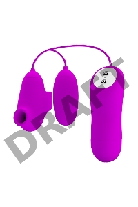 Лиловый вакуумный стимулятор клитора с виброяйцом