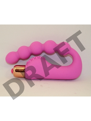 Розовый силиконовый вибромассажер в форме подковы