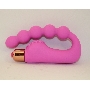 Розовый силиконовый вибромассажер в форме подковы