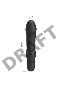 Черный мини-вибратор Stev -13,5 см.