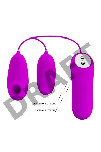 Лиловый вакуумный стимулятор клитора с виброяйцом