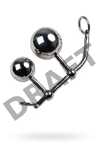 Стринги TOYFA Metal с двумя шарами, серебряные