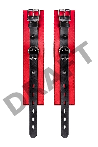 Оковы TOYFA Theatre на ноги, кожа, красные, 28 см