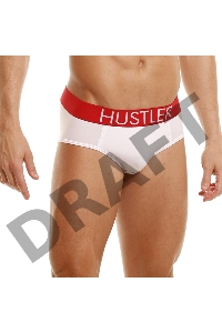 Белые мужские брифы HUSTLER на широкой резинке из микрофибры, XL