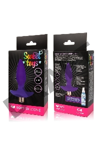 Фиолетовая коническая анальная пробка Sweet Toys - 10,5 см.