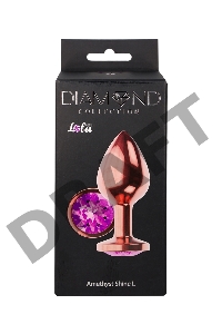 Пробка цвета розового золота с фиолетовым кристаллом Diamond Amethyst Shine L - 8,3 см.