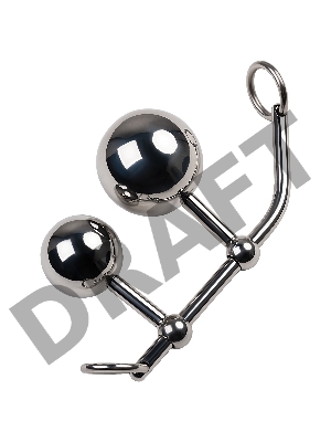 Стринги TOYFA Metal с двумя шарами, серебряные