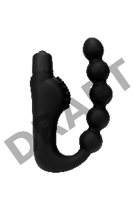 Чёрный силиконовый вибромассажер в форме подковы