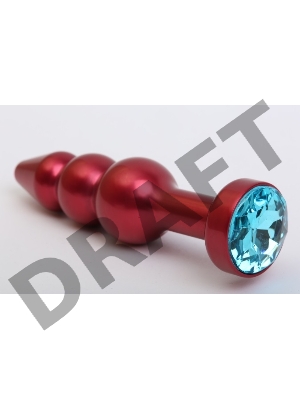 Красная анальная ёлочка с голубым кристаллом - 11,2 см.