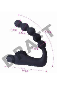 Чёрный силиконовый вибромассажер в форме подковы