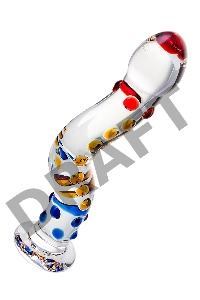 Нереалистичный фаллоимитатор Sexus Glass, стекло, прозрачный, 20 см