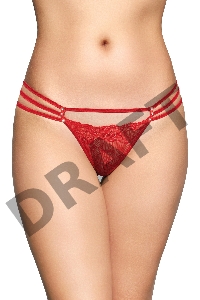 Стринги со стразами SoftLine Collection, красный, M/L