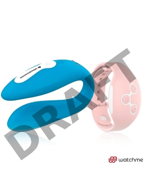 Голубой вибратор для пар с нежно-розовым пультом-часами Weatwatch Dual Pleasure Vibe