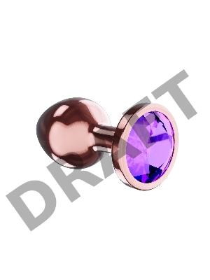 Пробка цвета розового золота с фиолетовым кристаллом Diamond Amethyst Shine S - 7,2 см.