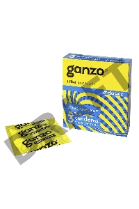 Презервативы Ganzo Classic, классические, с обильной смазкой, латекс, 18,5 см, 3 шт