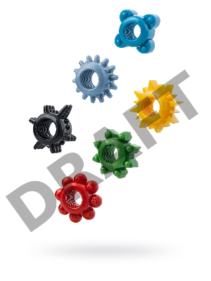 Набор разноцветных колец на пенис TOYFA 6 шт, TPE, ассорти