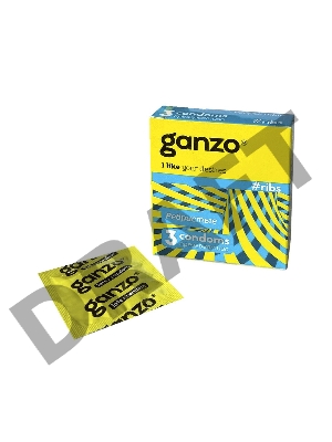 Презервативы Ganzo Ribs, с ребристой поверхностью, латекс, 18 см, 3 шт