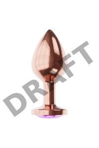 Пробка цвета розового золота с фиолетовым кристаллом Diamond Amethyst Shine S - 7,2 см.