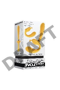 Безремневой страпон с вибрацией The Monarch, желтый